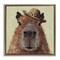 Stupell Industries Capybara with Straw Hat Floating Frame, design by Studio Bautista